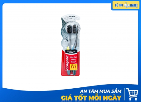 Bàn Chải Đánh Răng Colgate 360 Charcoal Spiral Bộ Đôi