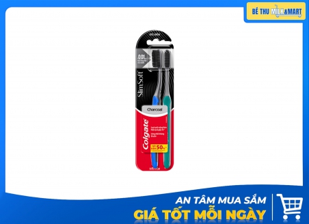 Bàn Chải Đánh Răng Colgate Slim Soft Charcoal Bộ Đôi