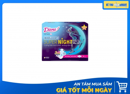 Băng Vệ Sinh Ban Đêm Diana Sensi Cool Fresh Super Night 29cm 4 Miếng