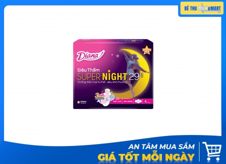 Băng Vệ Sinh Ban Đêm Diana Super Night 29cm 4 Miếng