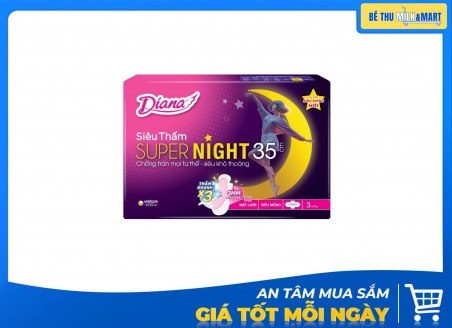Băng Vệ Sinh Ban Đêm Diana Super Night 35cm 3 Miếng