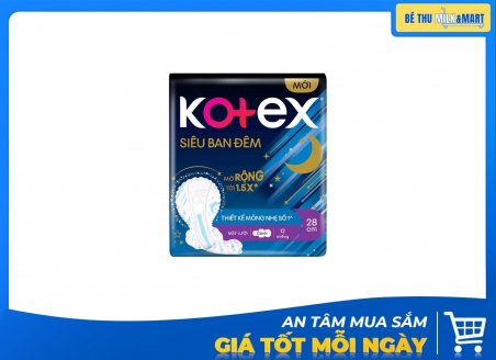 Băng Vệ Sinh Ban Đêm Kotex Siêu Ban Đêm 28cm 12 Miếng