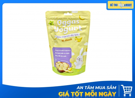 Bánh Ăn Dặm Sữa Chua Khô Sấy Lạnh Oggas Chuối 18g