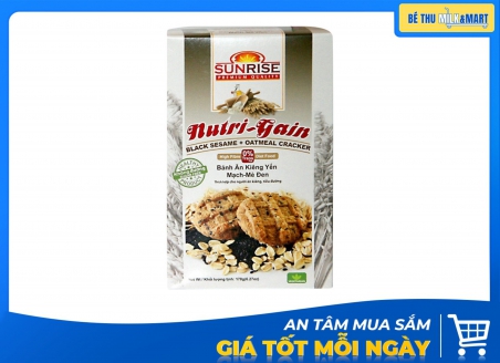Bánh Ăn Kiêng Sunrise Nutri Gain Yến Mạch Mè Đen 178g