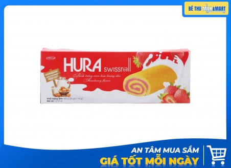 Bánh Bông Lan Hura Swissroll Dâu 360g