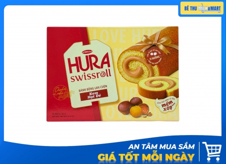 Bánh Bông Lan Hura Swissroll Hạt Dẻ 288g