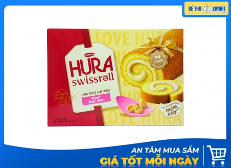 Bánh Bông Lan Hura Swissroll Hạt Sen 288g