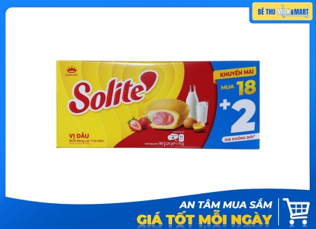 Bánh Bông Lan Solite Tròn Dâu 360g