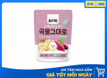 Bánh Gạo Ăn Dặm Alvins Vị Khoai Lang Tím 25g