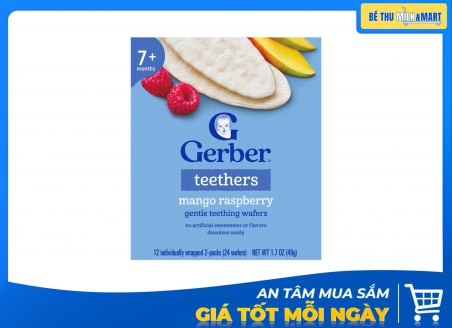Bánh Gạo Ăn Dặm Gerber Vị Xoài Mâm Xôi 7m+ 48g