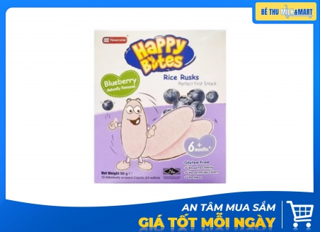 Bánh Gạo Ăn Dặm Happy Bite Vị Việt Quất 50g