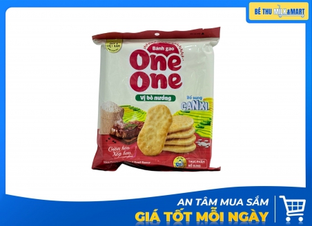 Bánh Gạo One One Vị Bò Nướng Canxi 117g