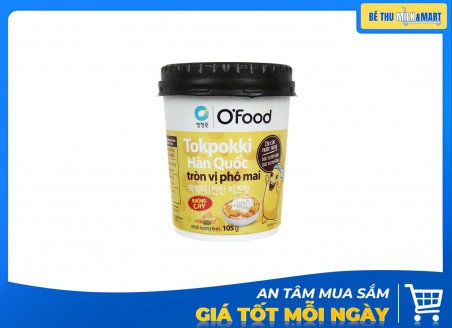 Bánh Gạo Tokpokki Hàn Quốc O'Food Vị Phô Mai Không Cay 105g