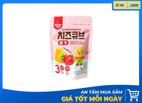 Bánh Snack Ăn Dặm Phô Mai Khô Bebedang Dâu
