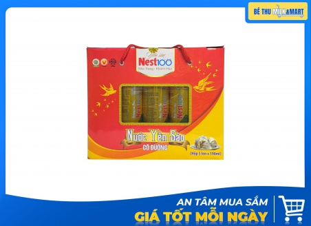 Nước Yến Lon Nest100 Có Đường Hộp Quà 5 Lon