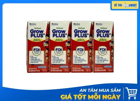 Sữa Bột Pha Sẵn Nutifood Grow Đỏ Ít Đường 180ml