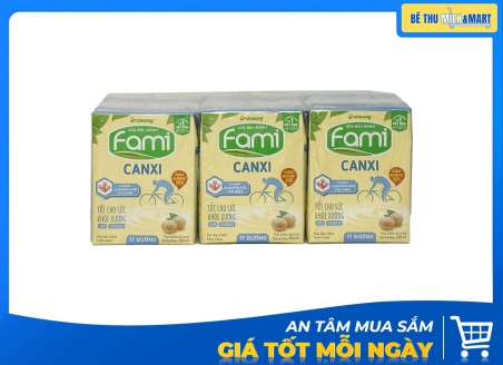 Sữa Đậu Nành Fami Canxi Ít Đường Hộp 200ml