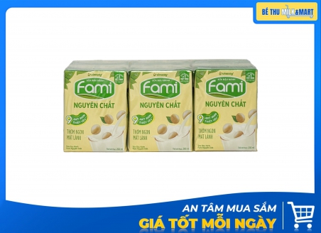 Sữa Đậu Nành Fami Nguyên Chất Hộp 200ml