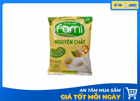 Sữa Đậu Nành Fami Nguyên Chất Ít Đường Bịch 200ml