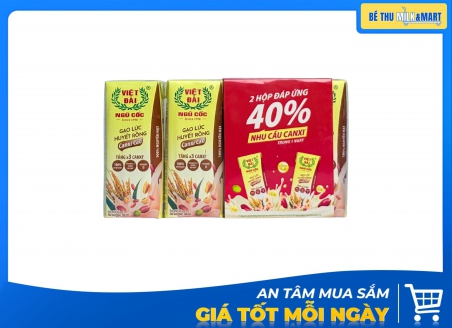 Sữa Ngũ Cốc Vietngucoc Gạo Lứt Huyết Rồng Canxi 180ml