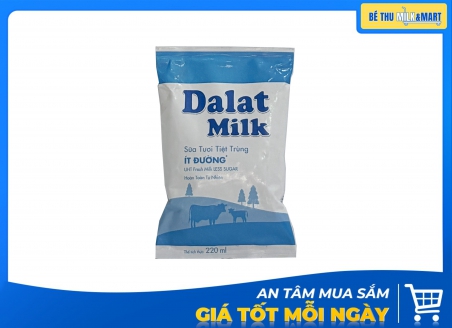 Sữa Tươi Đà Lạt Milk Ít Đường Bịch 220ml