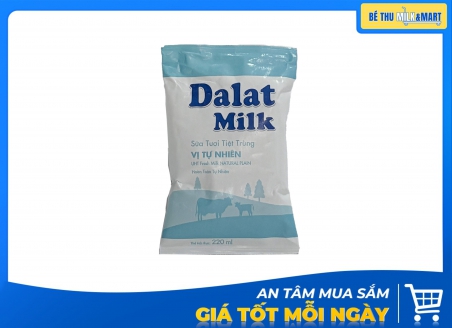 Sữa Tươi Đà Lạt Milk Không Đường Bịch 220ml