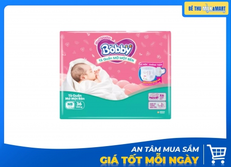 Tã Quần Mở Một Bên Bobby NB 36 Miếng