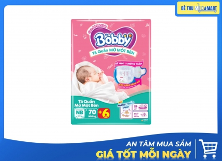 Tã Quần Mở Một Bên Bobby NB 70 Miếng