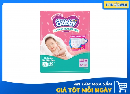 Tã Quần Mở Một Bên Bobby S 80 Miếng
