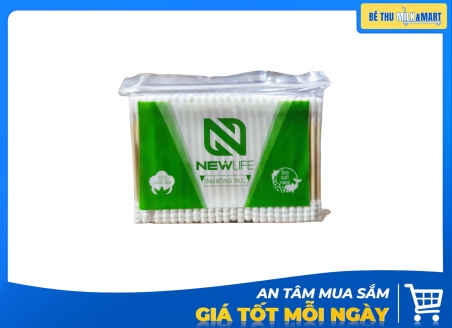 Tăm Bông New Life Que Trúc Muối Biển 200 Que